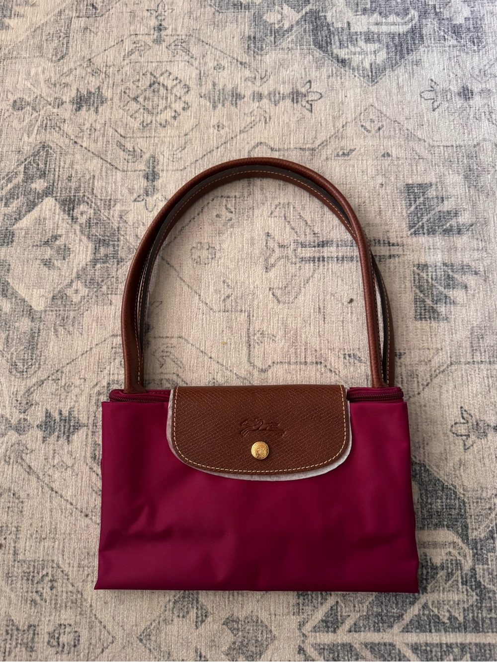 Longchamp Le Pliage Dahlia Nylon & Leather Tote - Brand New